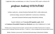 Nekrolog Andrzeja Stefańskiego